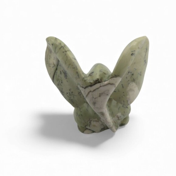 Stone Elephant Hand Carved Green Butter Jade Stone in South Africa Signed 5.5" - Picture 8 of 11